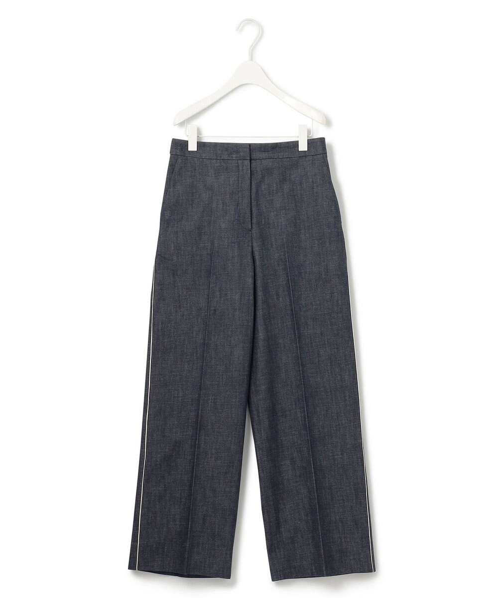 ICB L 【洗える】 コットンリアクティブデニム ワイドストレートパンツ 