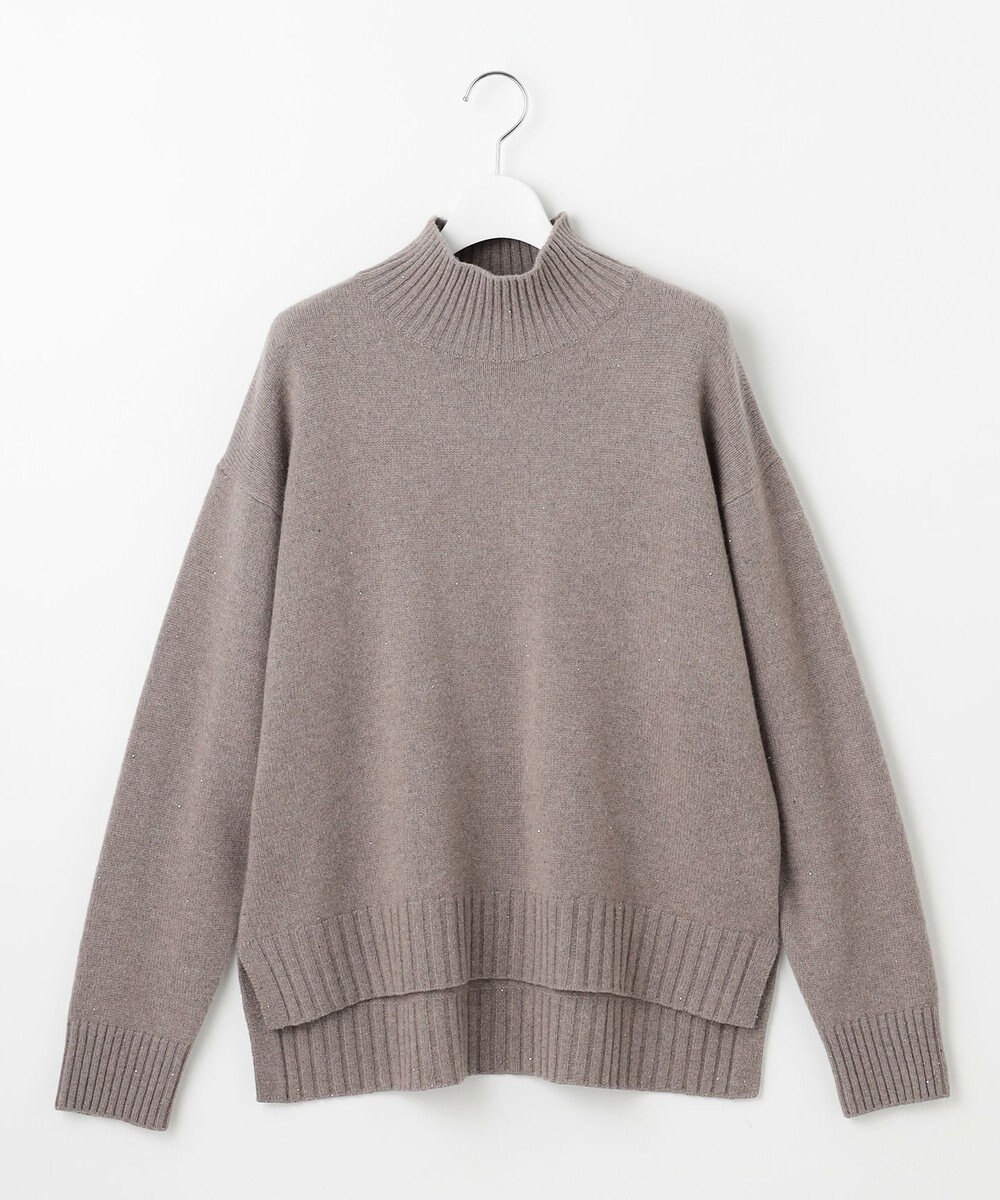 自由区 ウールカシミヤブレンドスパンコールハイネック ニット 