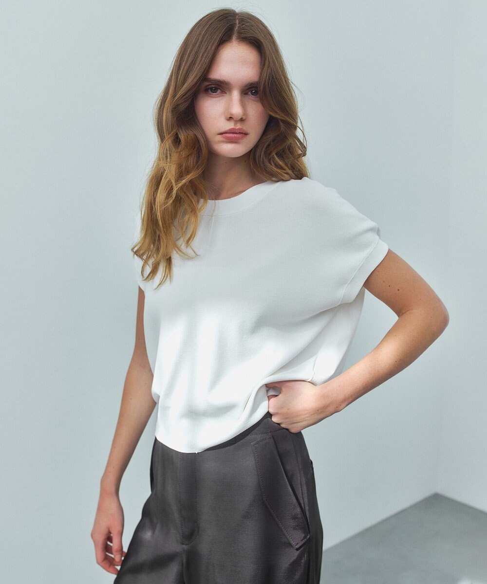 BEIGE， 【ロングセラー】LAURA / ストレッチ ドロップショルダーニット 