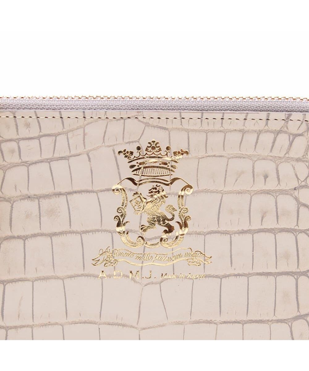 A.D.M.J. 【牛革】クロコ型押しオーガナイザーパース 