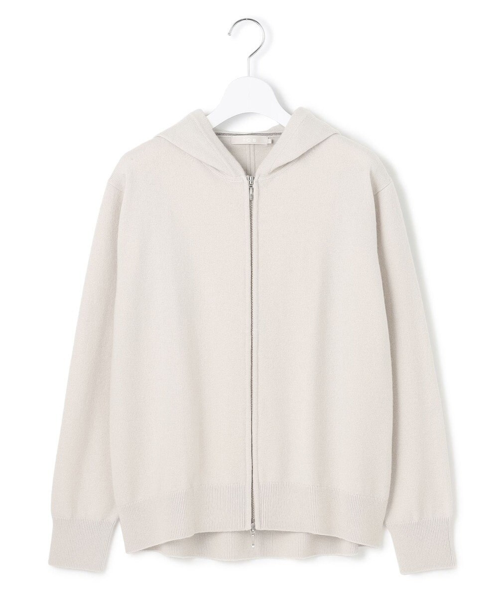 ICB L 【洗える】ソフトカシミヤミックス ジップアップ ニットパーカー 