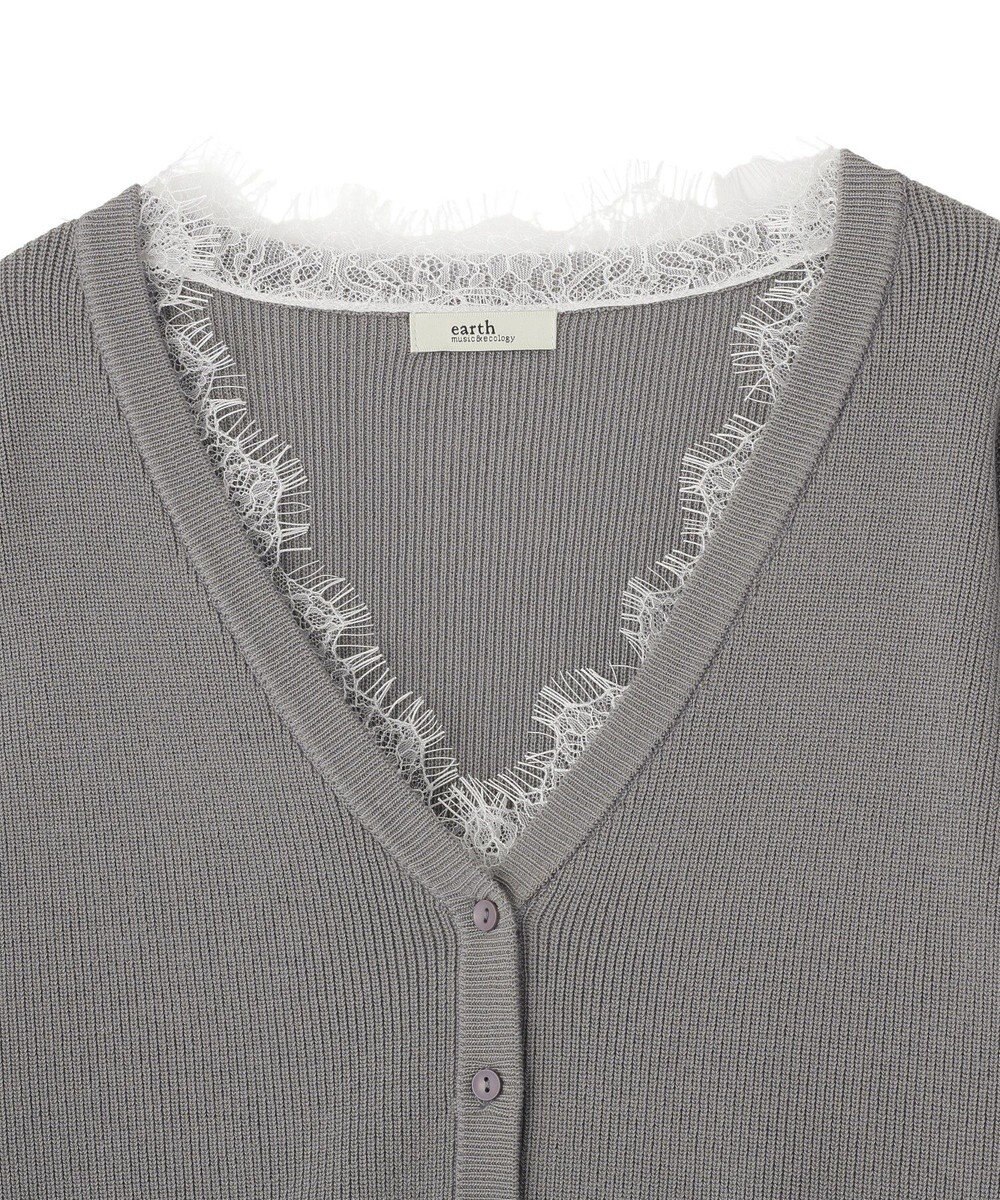 earth music&ecology レーストリムカーディガン 
