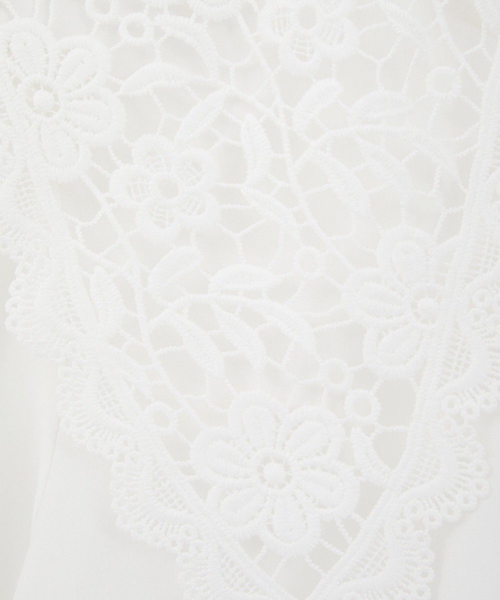 earth music&ecology 【コットン混】レース襟フレアヘムブラウス 