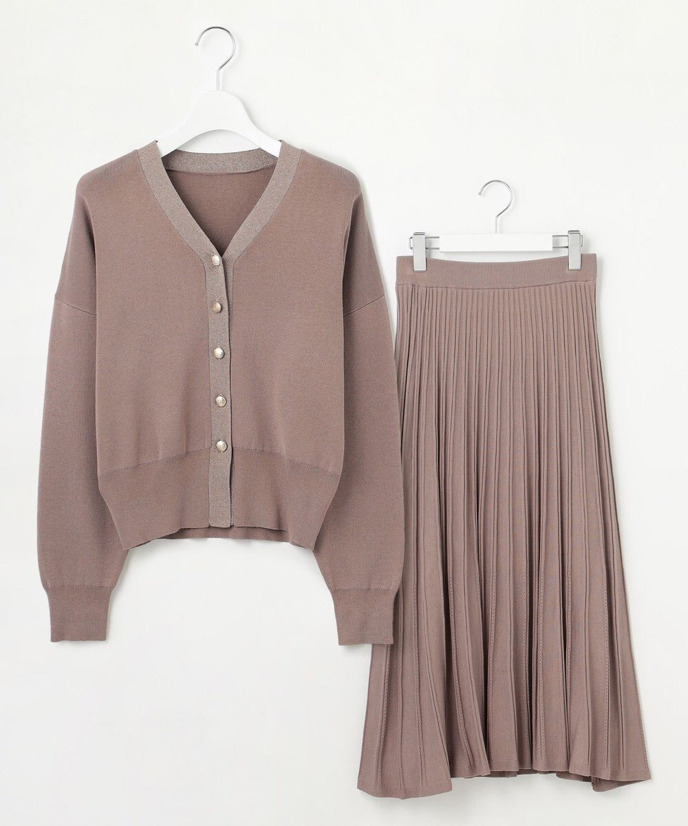 Feroux 【洗える・セットアイテム】ラメライン・ニットセットアップ 