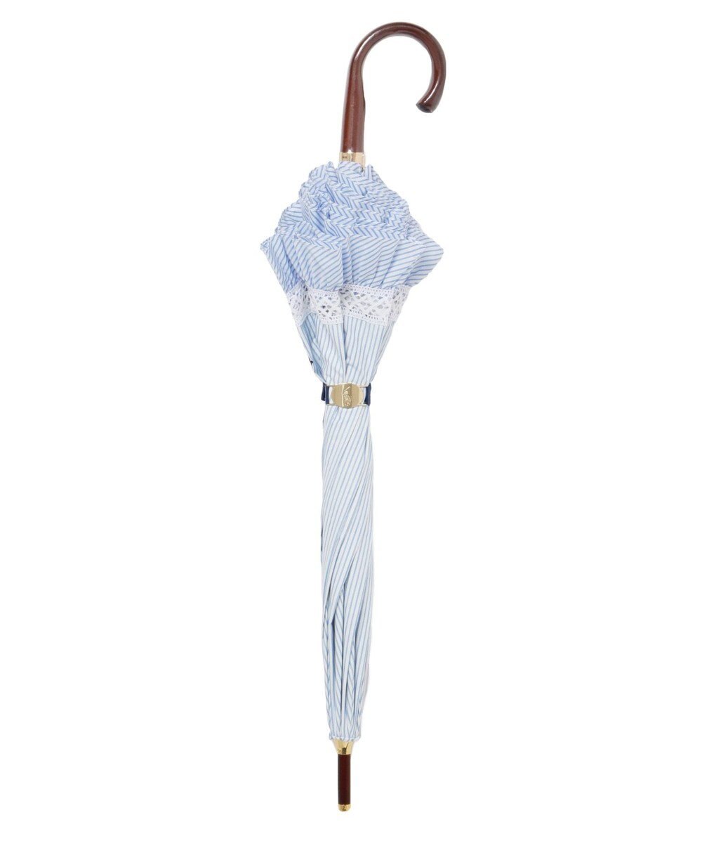 MOONBAT 【遮光/晴雨兼用】POLO RALPH LAUREN （ポロラルフローレン） 長傘 晴雨兼用日傘 ストライプフリル 遮光 遮熱 UV 