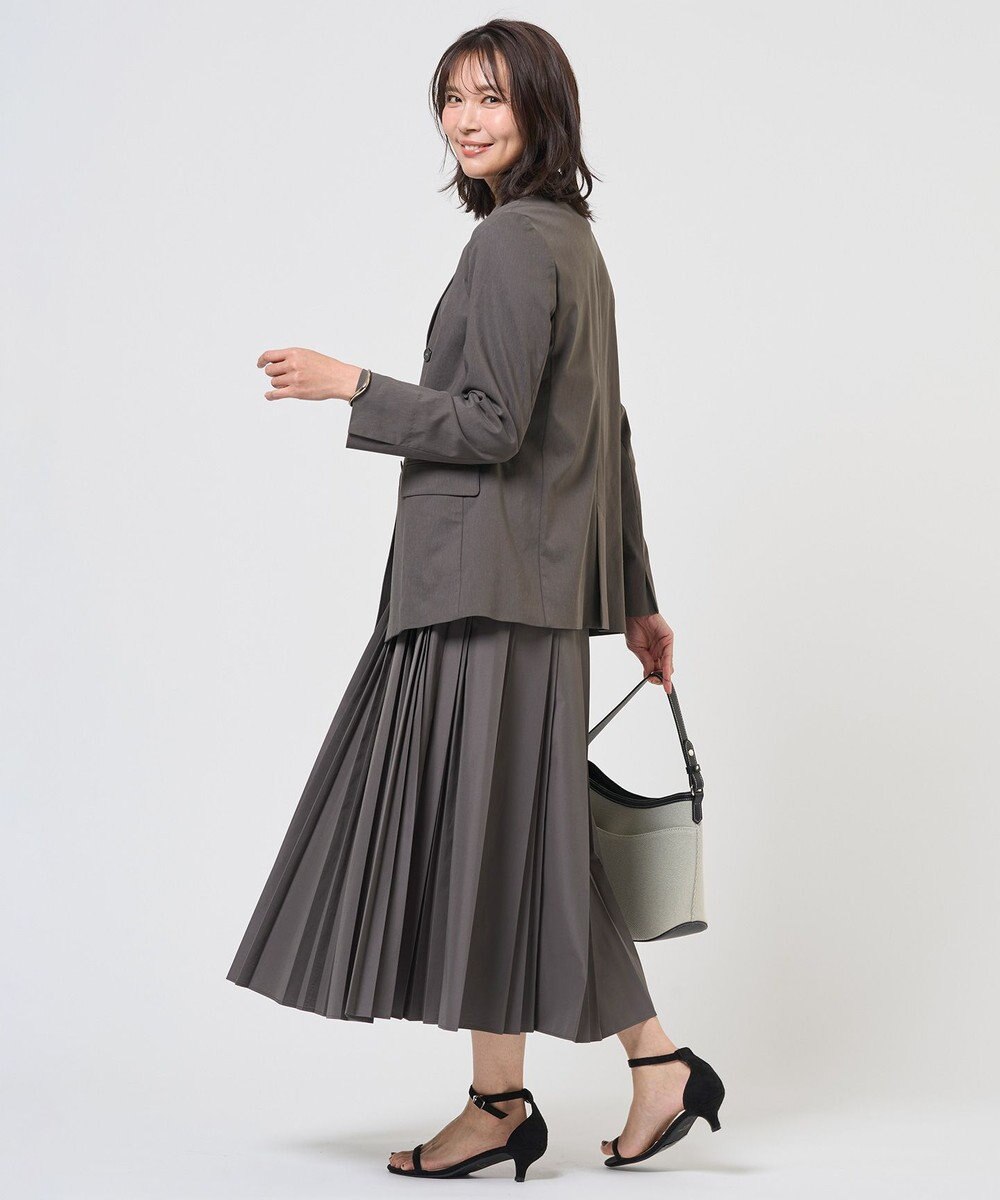J.PRESS LADIES セルロースリネンストレッチ ダブル ジャケット 