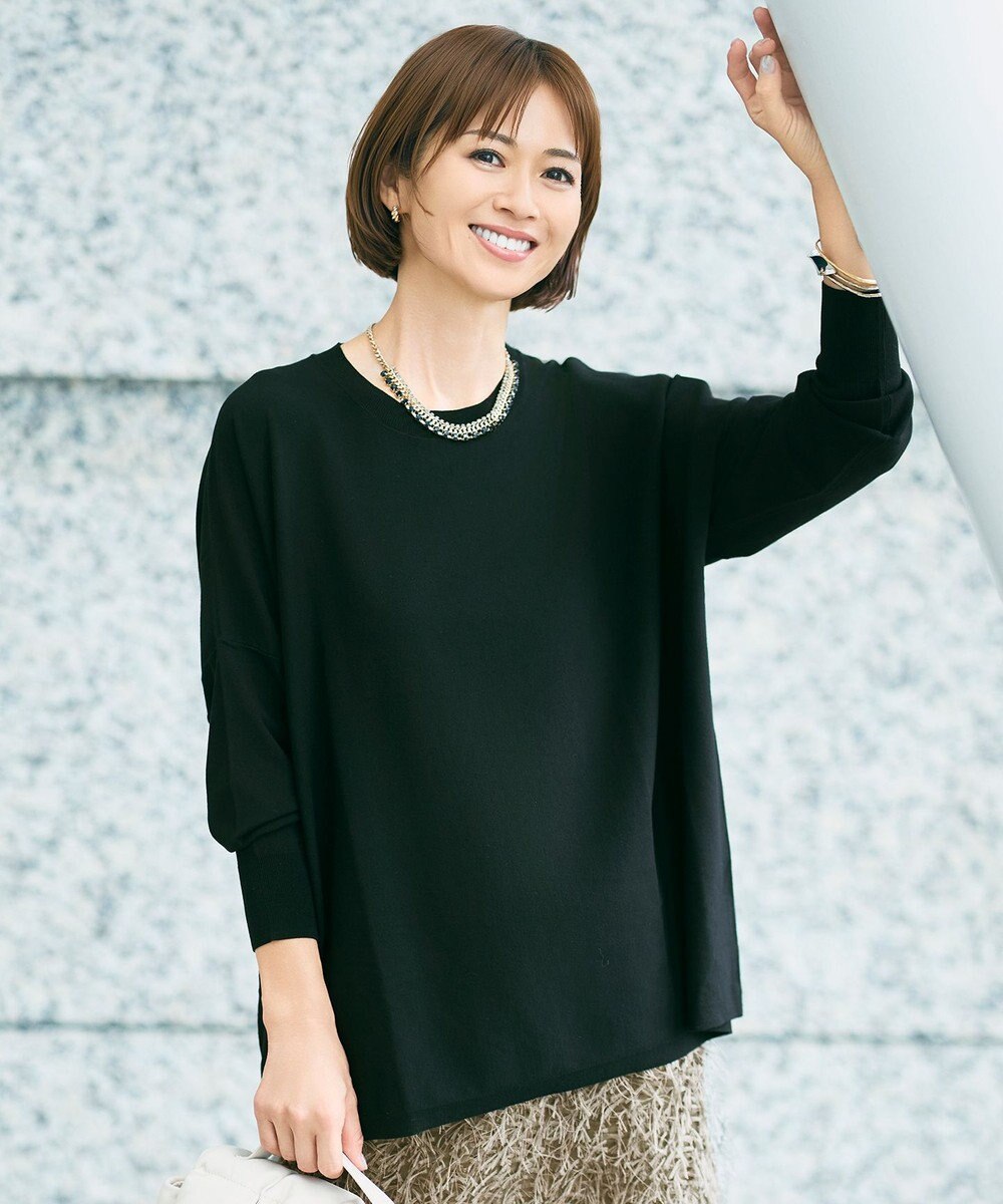 自由区 L 【WEB限定カラーあり】レーヨンストレッチ ニットT 