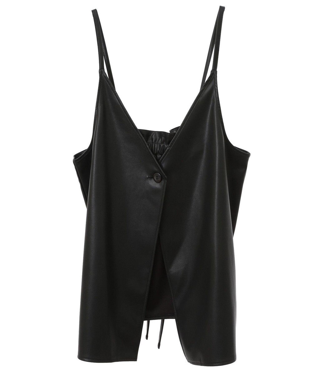 Green Parks フェイクレザーキャミベスト 