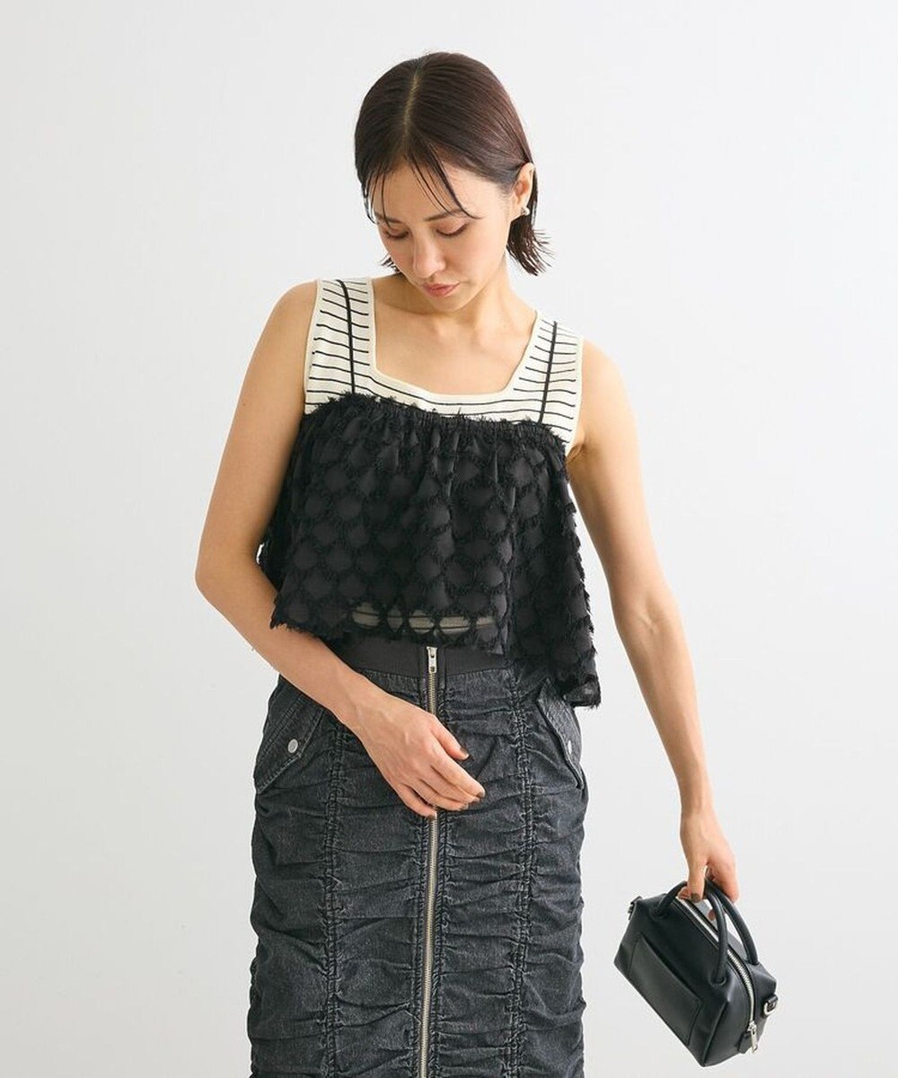 Green Parks ・ＥＬＥＮＣＡＲＥ　ＤＵＥフリンジジャカードビスチェ 