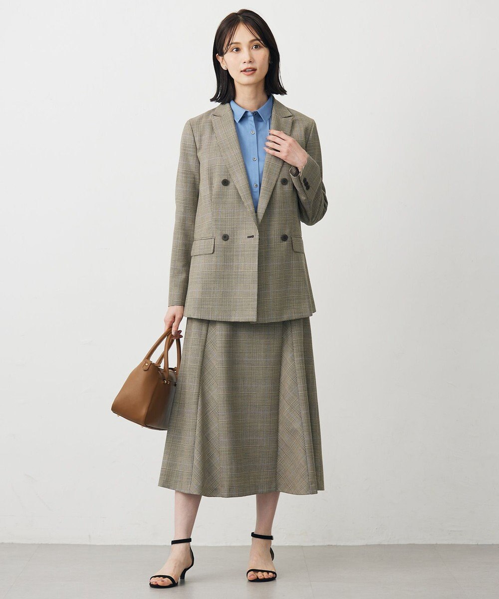 J.PRESS LADIES L モナベールツイル チェック フレア スカート 