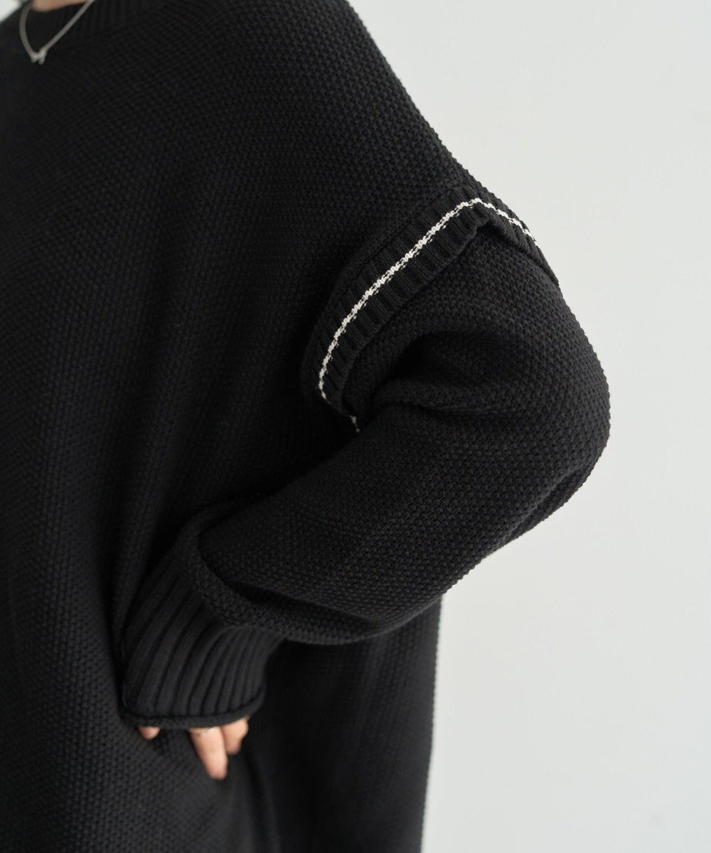 earth music&ecology 【洗濯機洗い可 / 選べる丈】アンチピリングC/A選べる丈配色ニット 