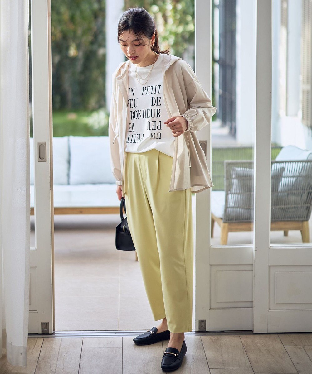 ANY L イージーケアライトストレッチテーパードパンツ 