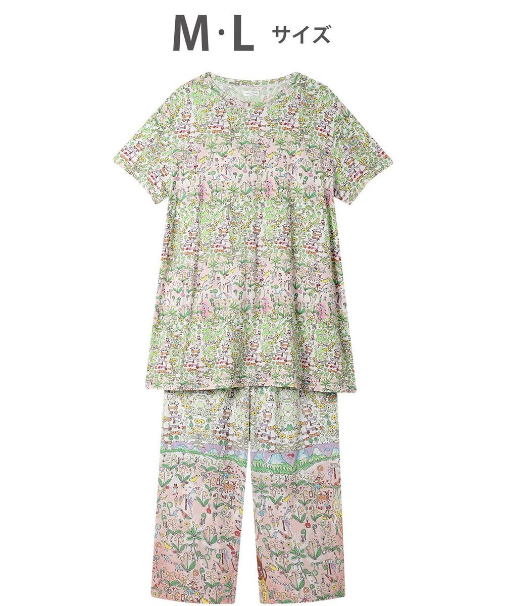 tsumori chisato SLEEP ツモリチサト パジャマ ベア天竺素材(トップス) 綿100%(ボトム) 4分袖 9分丈 レディース UDT113 /ワコール 