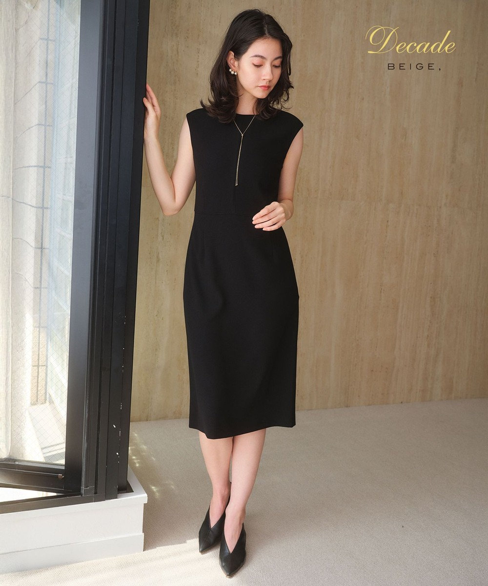 BEIGE， 【セットアップ対応】CINDY / 配色ライン クルーネックドレス 