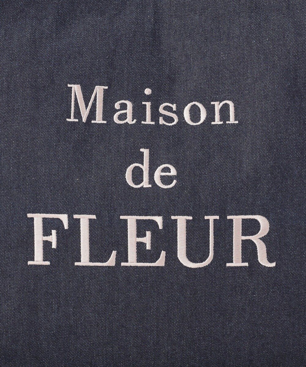 Maison de FLEUR デニムブランドロゴスクエアトートバッグ 