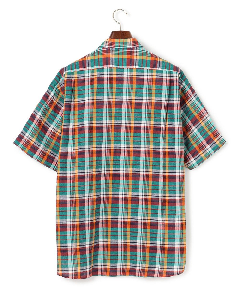 J.PRESS MEN 【J.PRESS ORIGINALS】Indian Madras Regular half Sleeve Shirt / Baggy-Fit 
