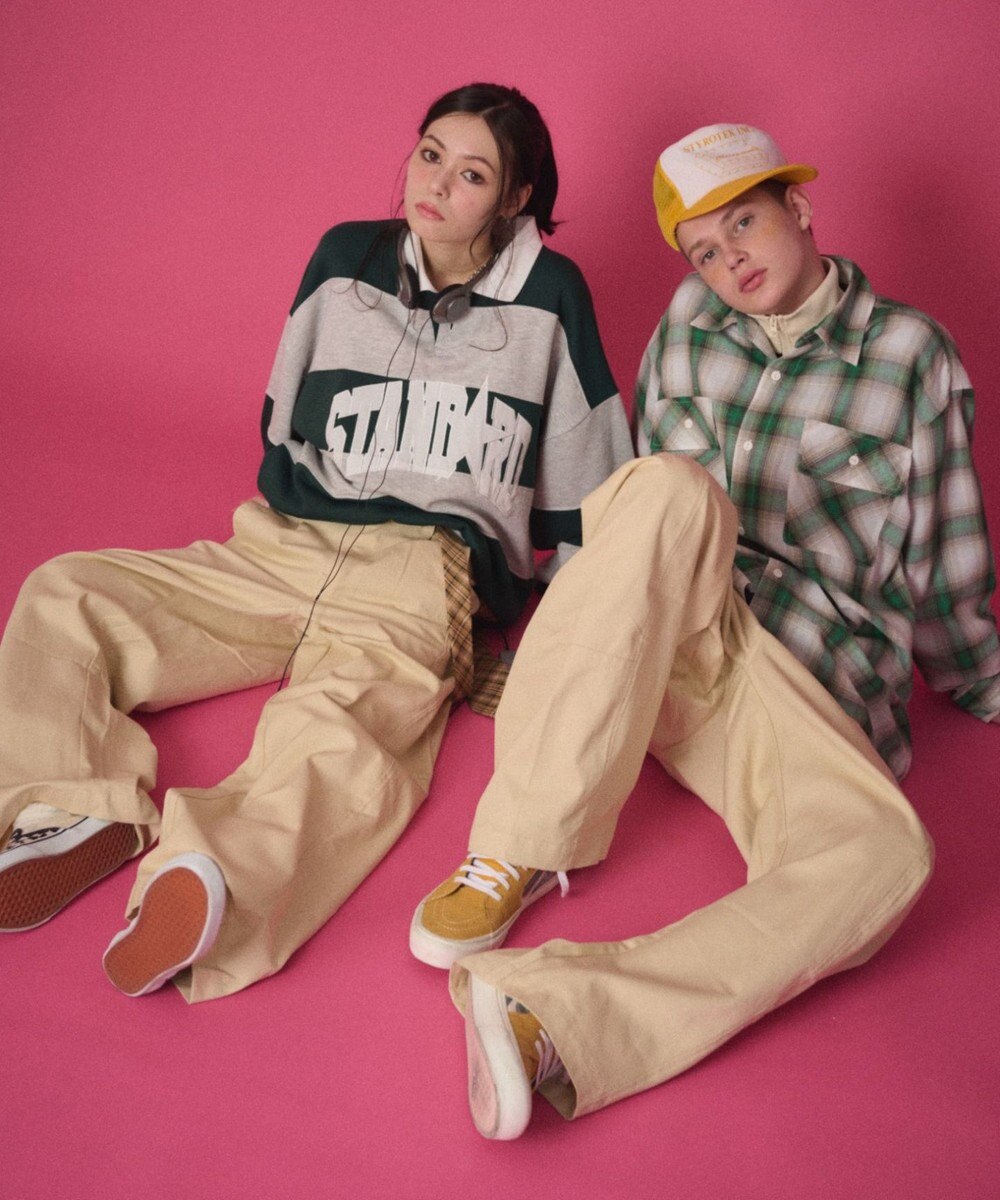 WEGO 【ユニセックス着用ITEM】ステッチカラーチノパンツ 