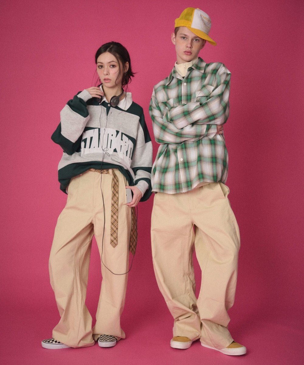 WEGO 【ユニセックス着用ITEM】ステッチカラーチノパンツ 