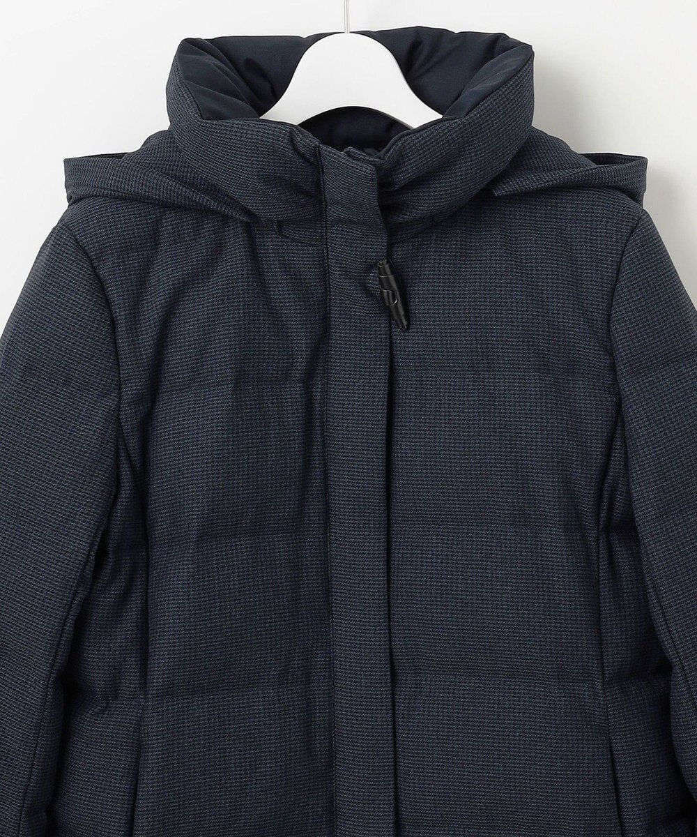 J.PRESS LADIES 【洗える】ポリエステルハウンドトゥース ロング ダウンコート 