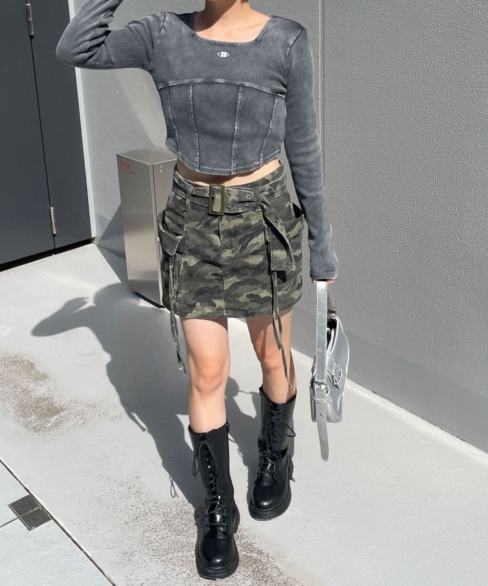 WEGO ヴィンテージウォッシュコルセットデザイントップス 