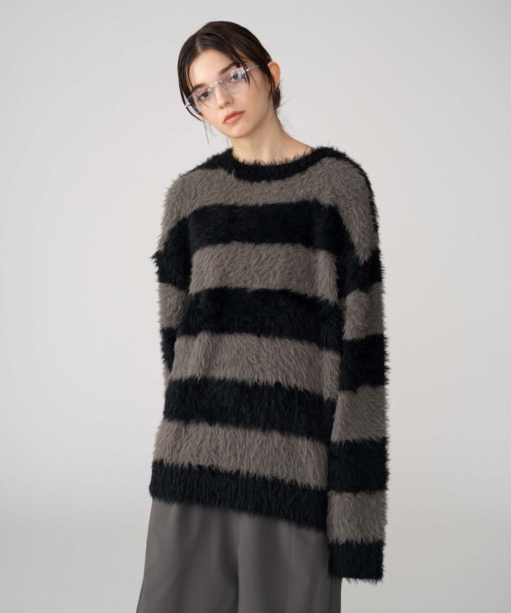 WEGO 【2025秋冬新作/ユニセックス着用ITEM/MLサイズ展開】フェザーニットプルオーバー 