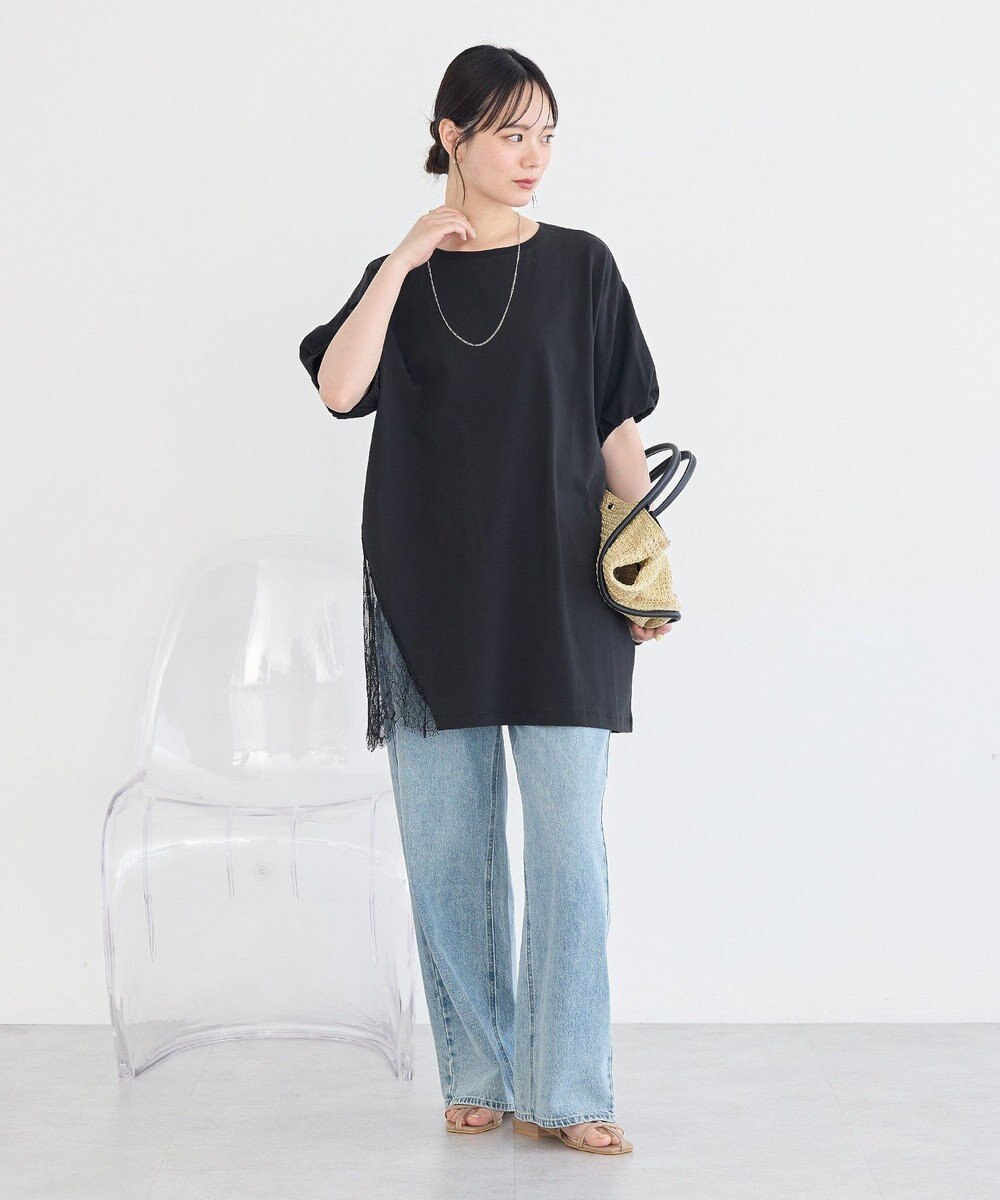 earth music&ecology アシメレースビッグTシャツ 