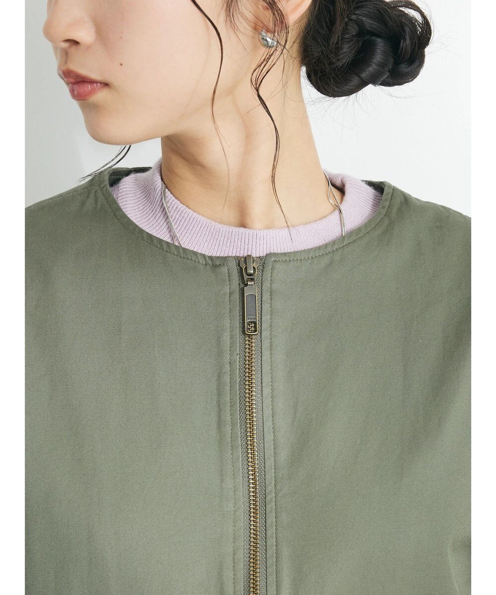CRAFT STANDARD BOUTIQUE コットンギャバジンノーカラーＺＩＰブルゾン 