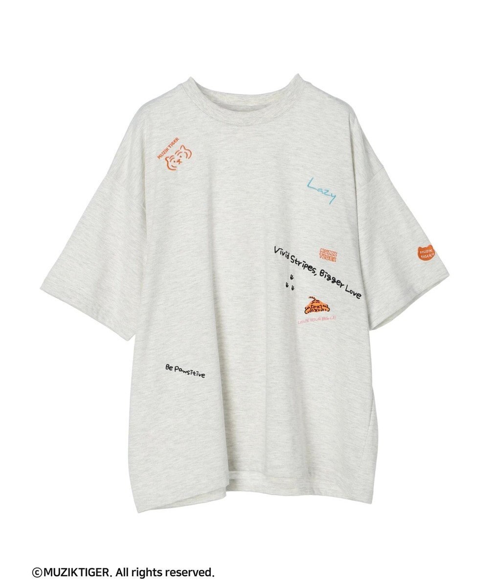 Green Parks ムジークタイガー／手書き風刺しゅうＴシャツ 