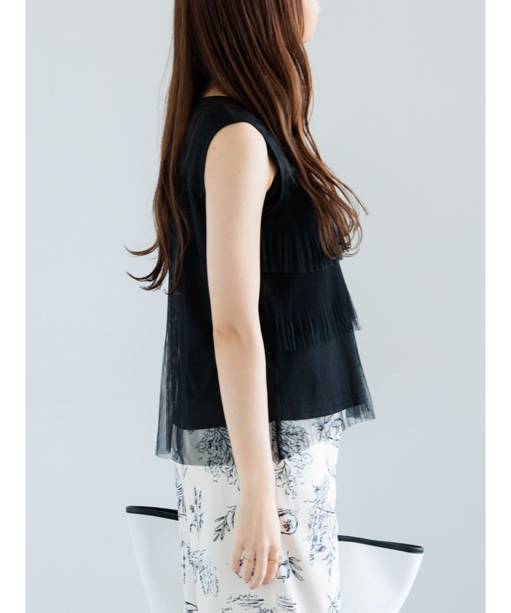 Te chichi ティアードチュールプリーツブラウス 