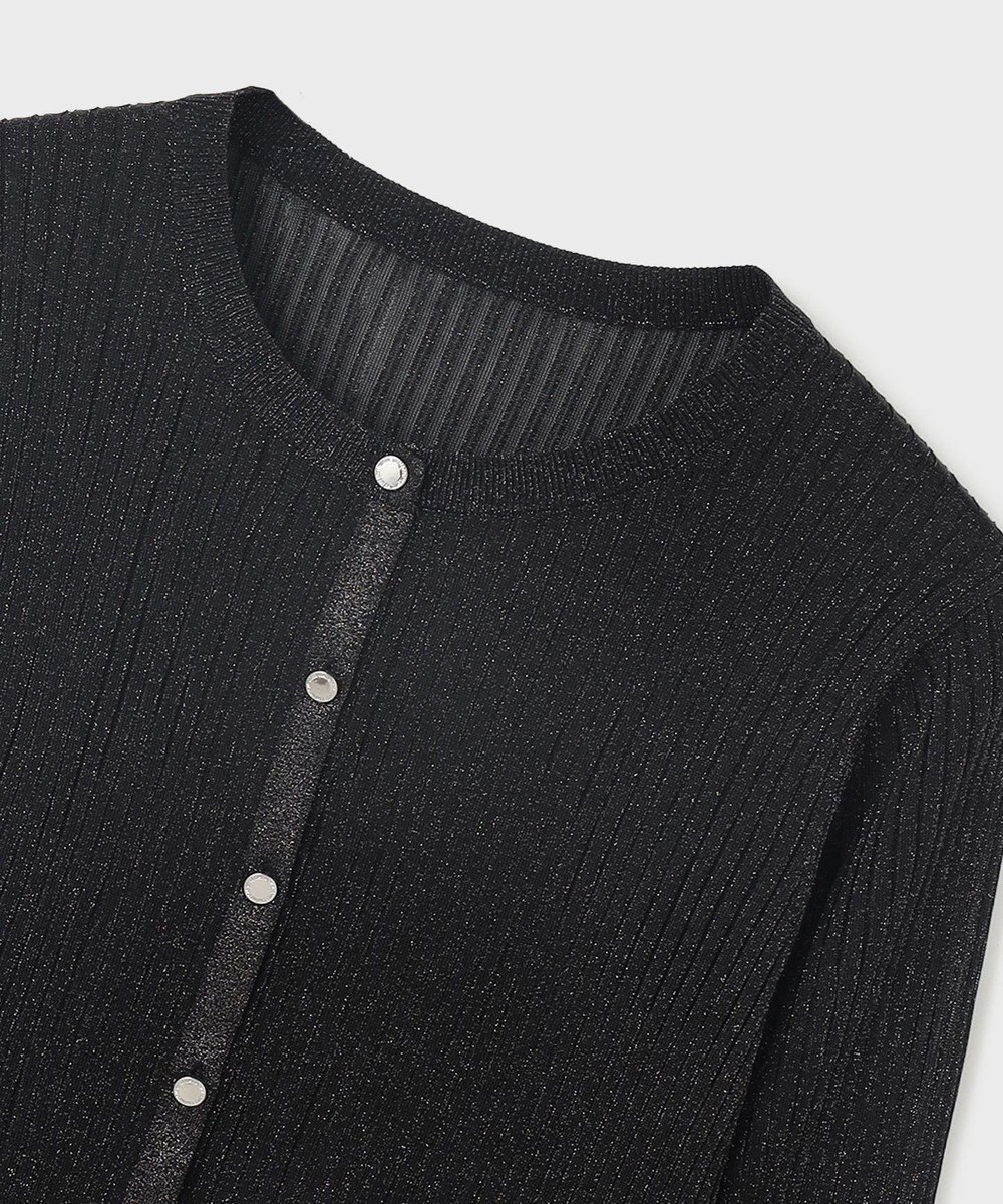 GRACE CONTINENTAL ラメリブシアーニットカーディガン 