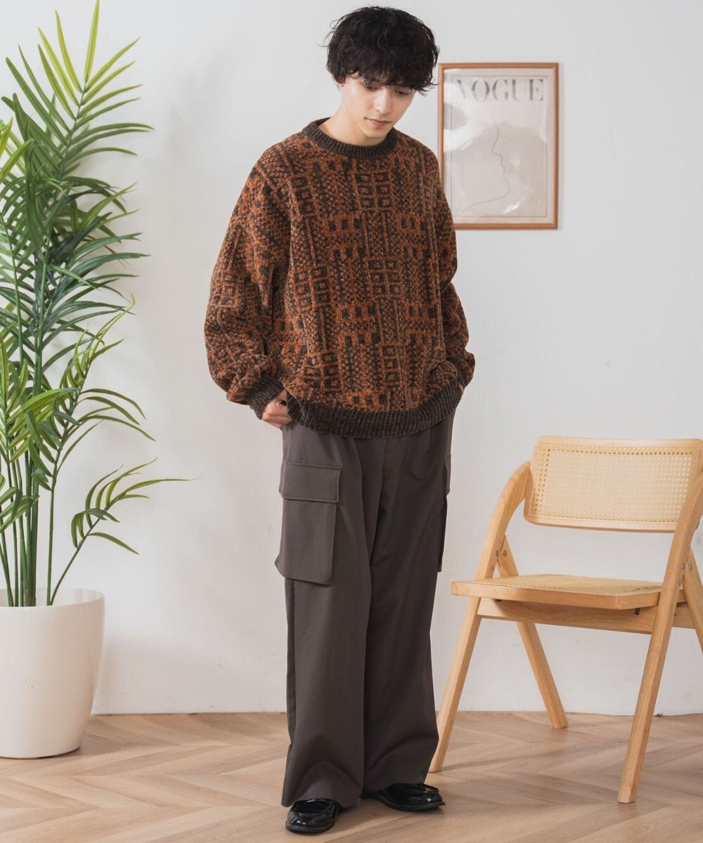 WEGO ベロアモール総柄プルオーバー 