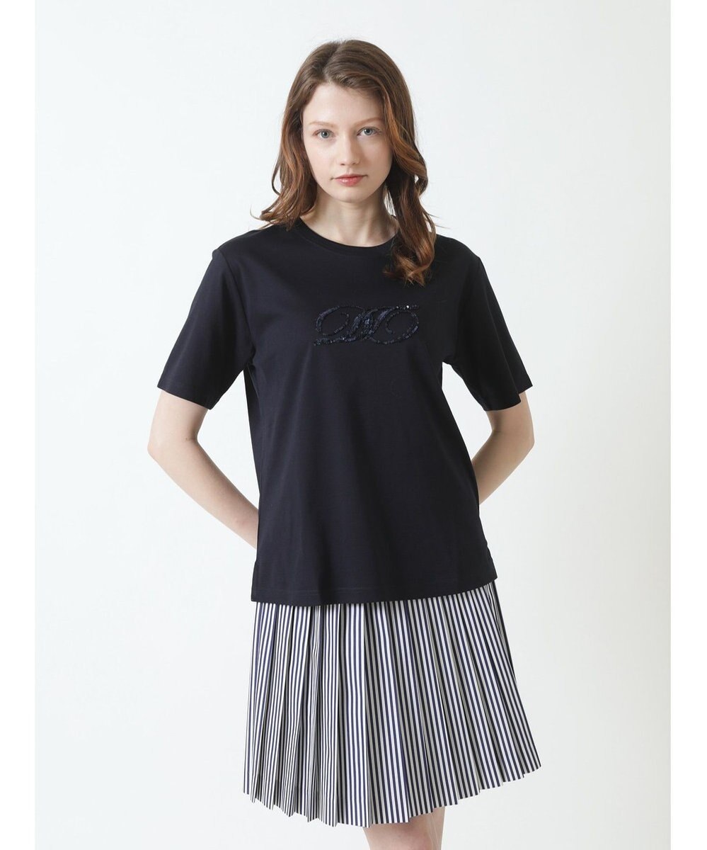DAKS ロゴ スパンコール Tシャツ 
