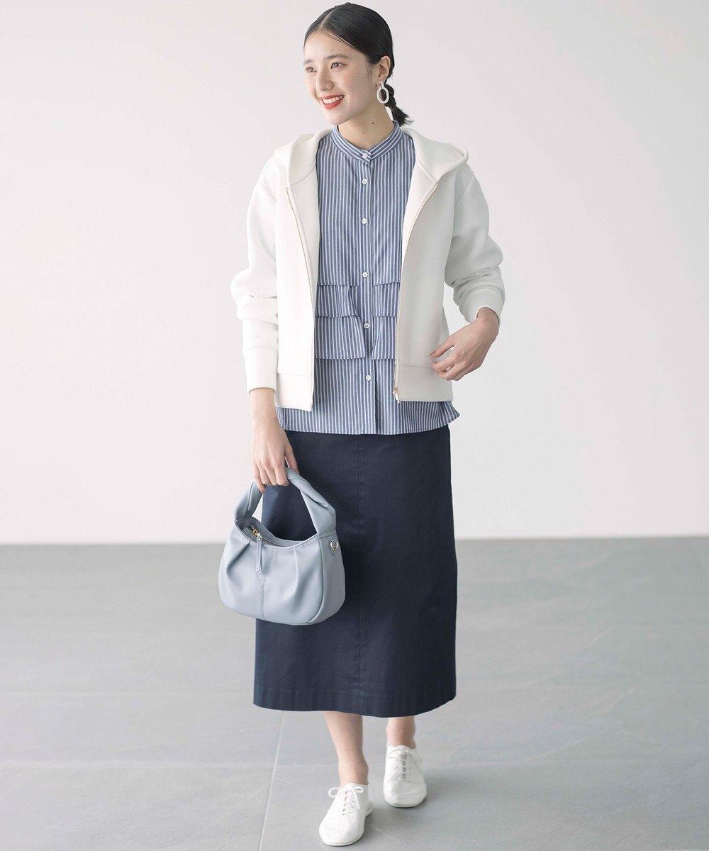 組曲 【WEB限定】サテンストレッチ Iラインスカート 