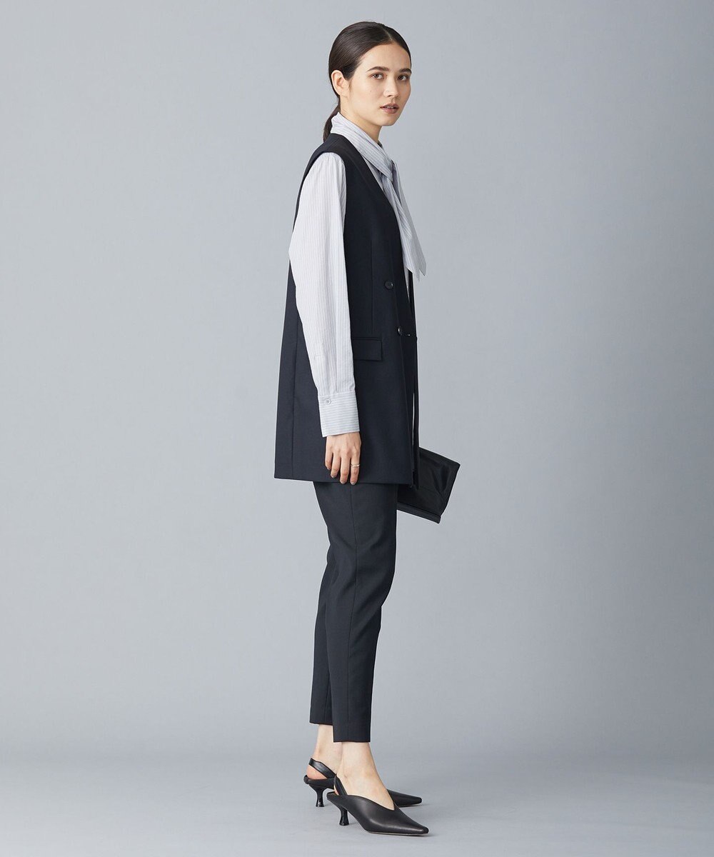 ICB 【洗える】CRySiタイプライター ボウタイ付きバンドカラーシャツ 