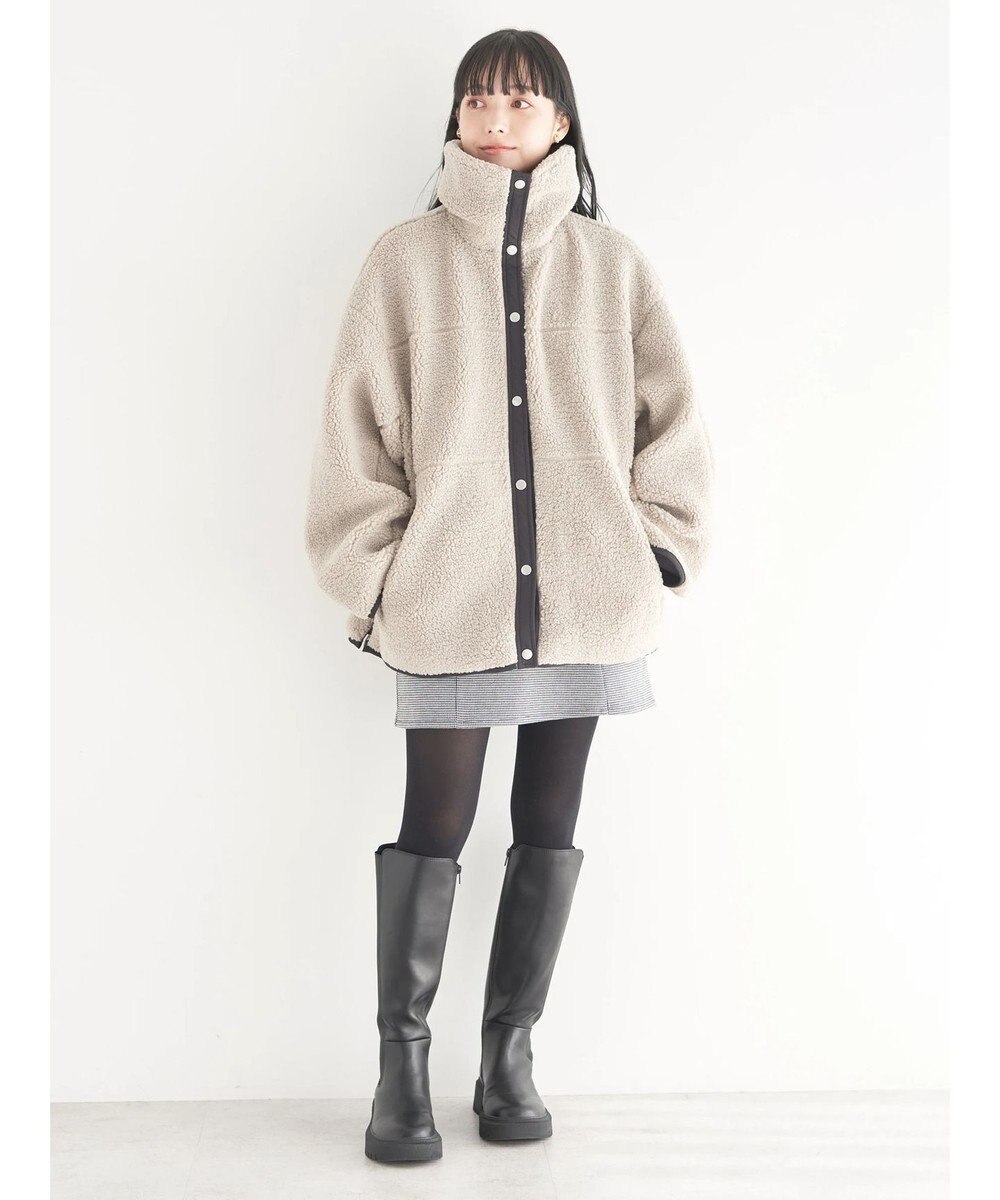 earth music&ecology リバーシブルボアブルゾン 