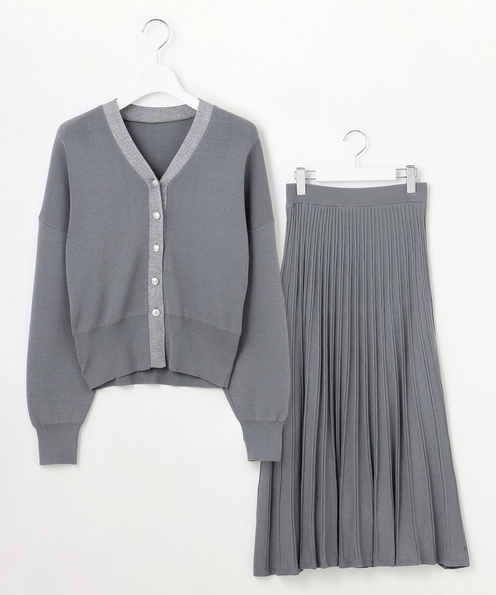 Feroux 【洗える・セットアイテム】ラメライン・ニットセットアップ 