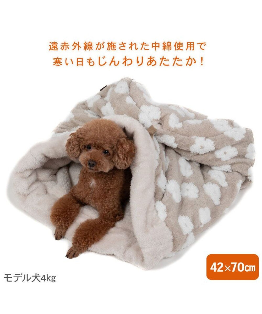PET PARADISE ペットパラダイス ボア寝袋 筒型《お花柄》 Ｍ 小型犬 