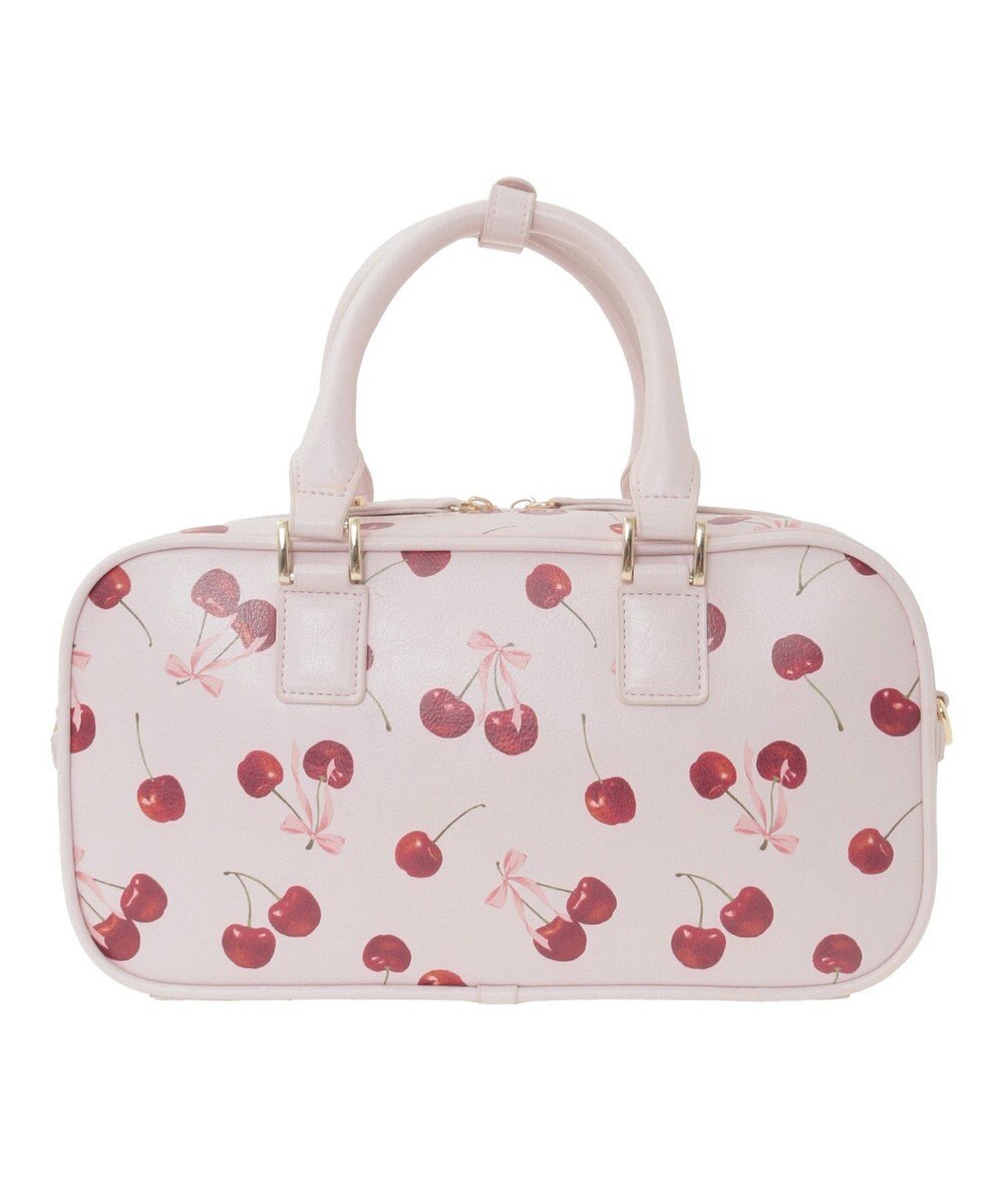 Maison de FLEUR チェリー柄ボストンバッグ 