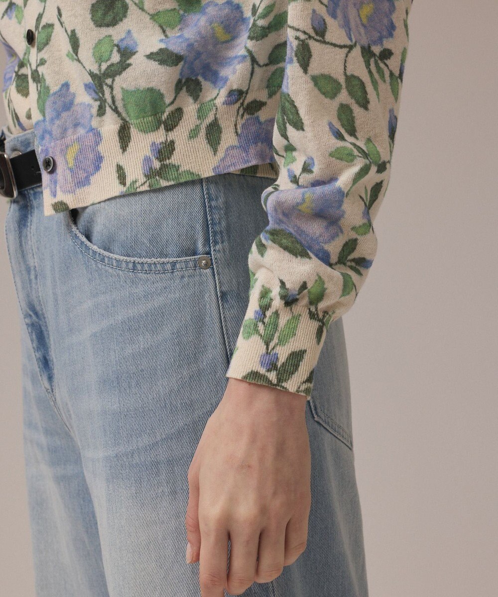 GRACE CONTINENTAL ローズプリントニットカーディガン 