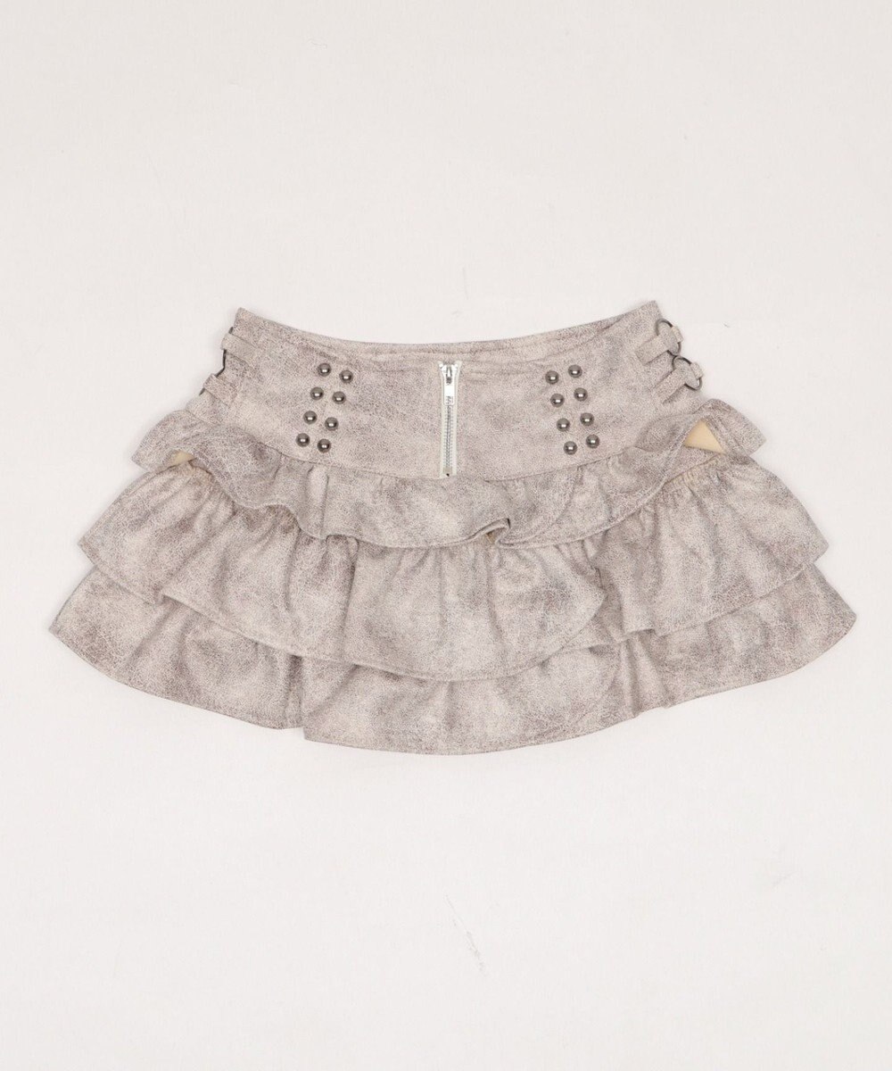 WEGO スタッズフリルティアードミニスカパン 