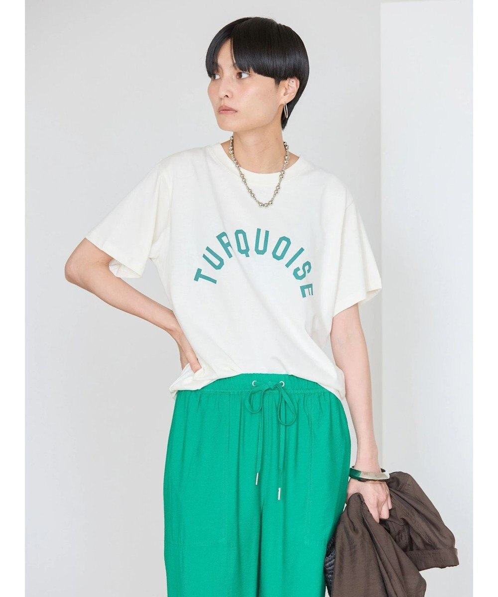 AMERICAN HOLIC ＴＵＲＱＵＯＩＳＥロゴカットプルオーバー Ivory