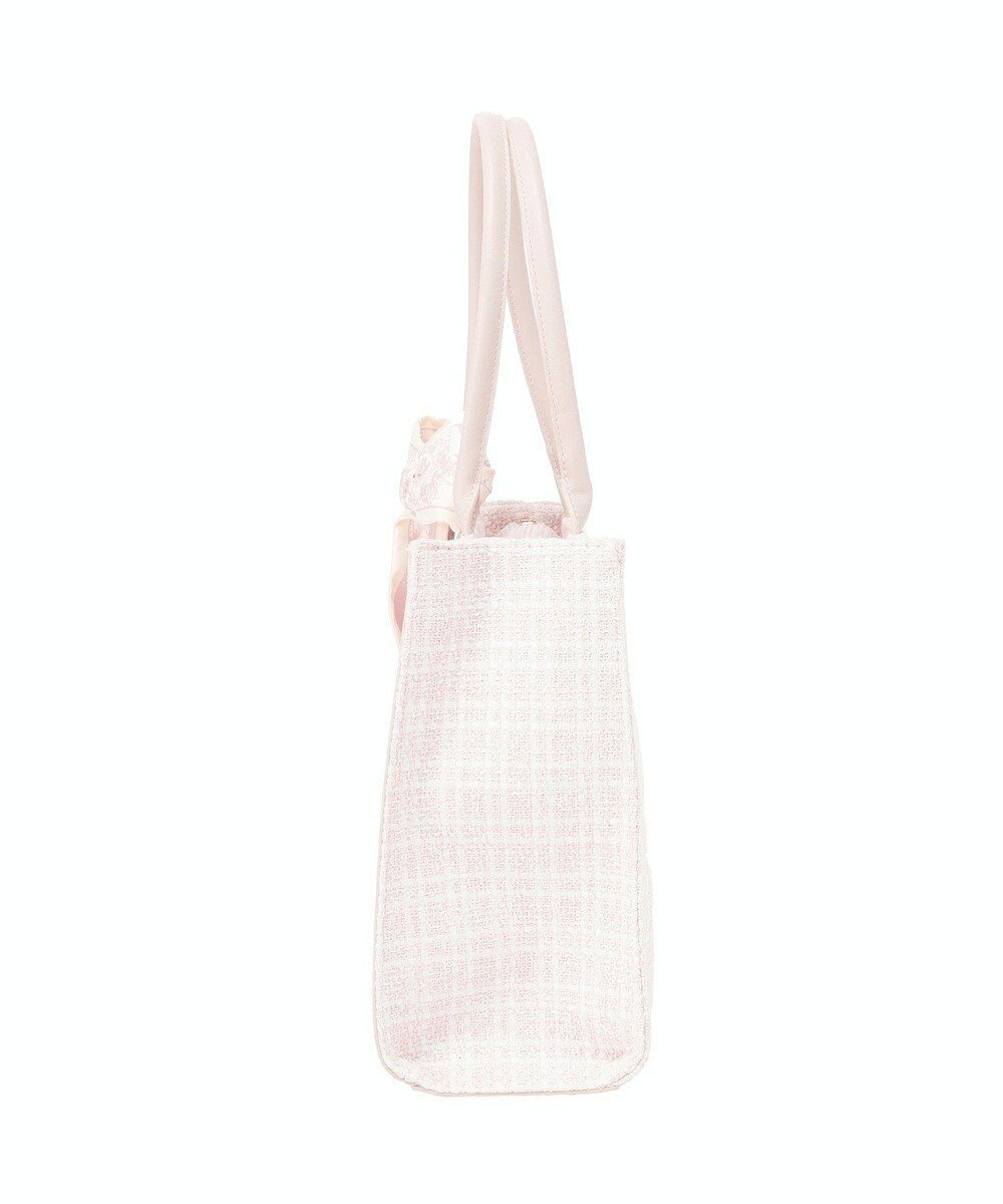 Maison de FLEUR スカーフ付きツイードスクエアトートバッグ 