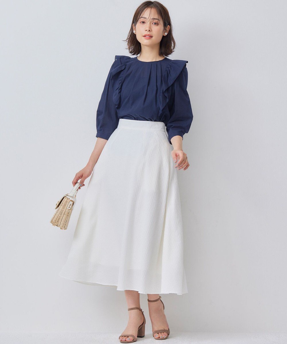 組曲 【WEB限定】ナチュラルローン ペプラムブラウス 