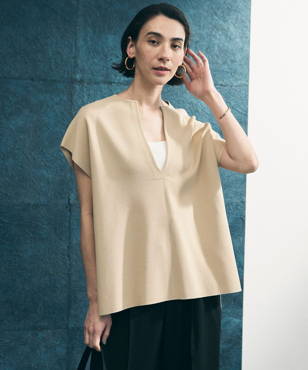 UNFILO L 【WEB限定カラー】スゴ機能美ニット キーネック ジレ 