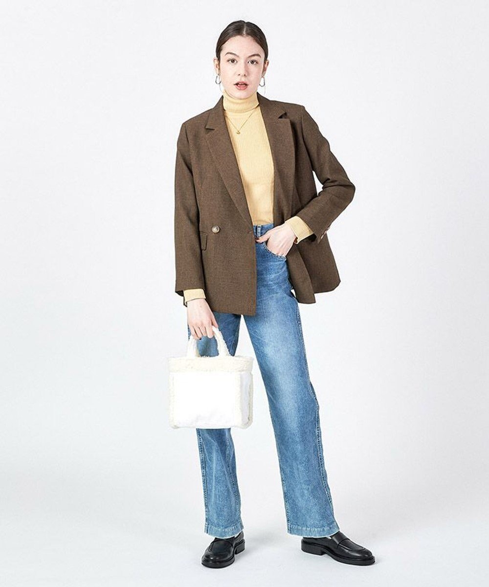 LeSportsac SMALL TWO WAY DENIM TOTE/ホワイトデニム/クリームシェルパ 