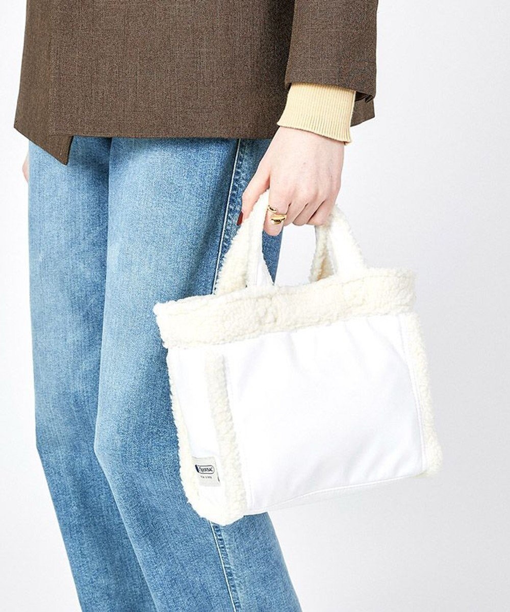 LeSportsac SMALL TWO WAY DENIM TOTE/ホワイトデニム/クリームシェルパ 