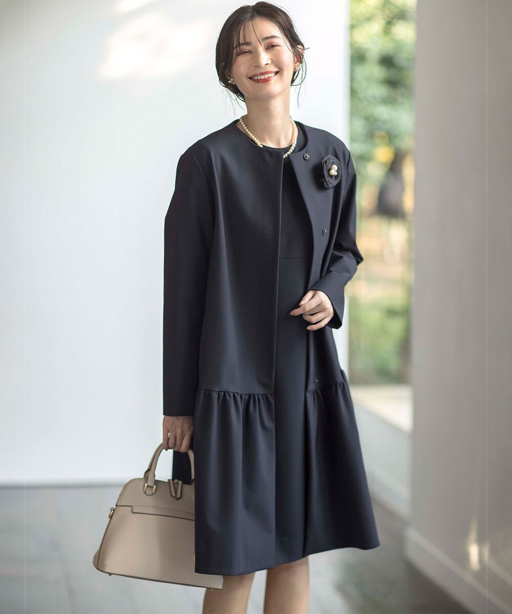 組曲 【KUMIKYOKU NAVY】コンフォータブルドレープフリル ワンピース 