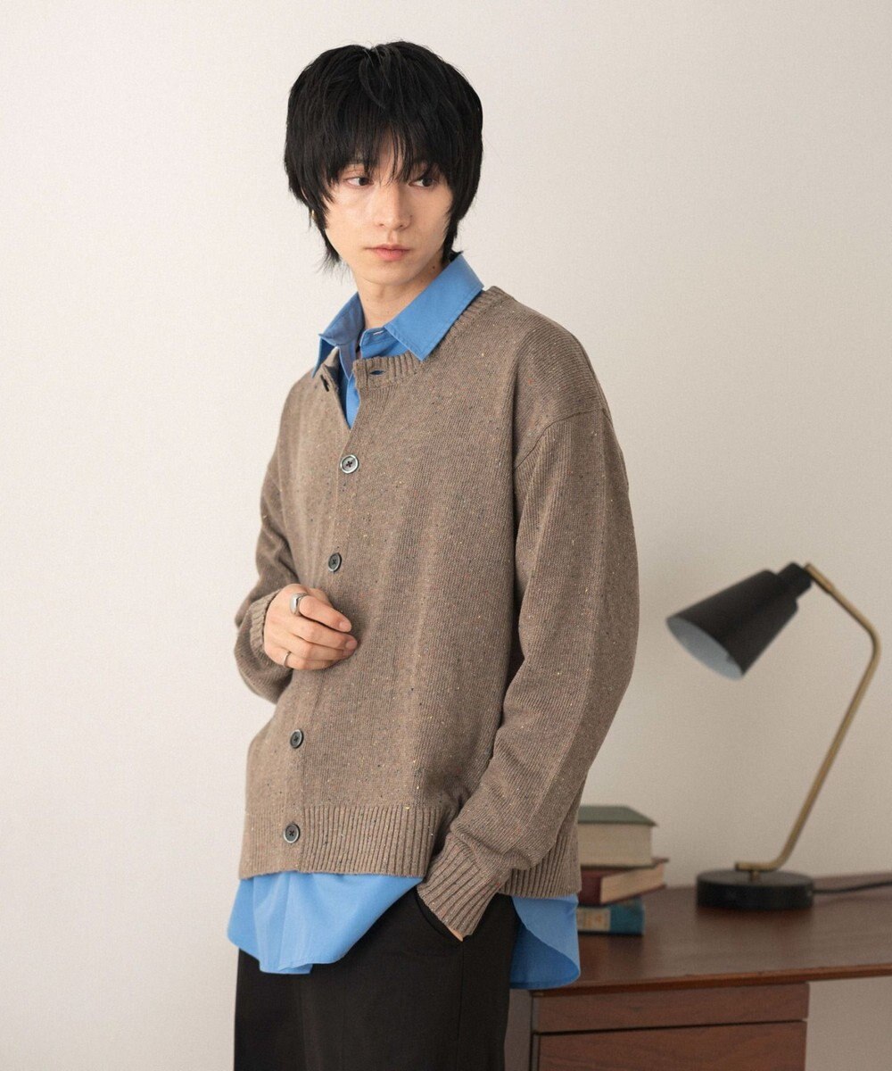 WEGO ネップクルーネックカーディガン 