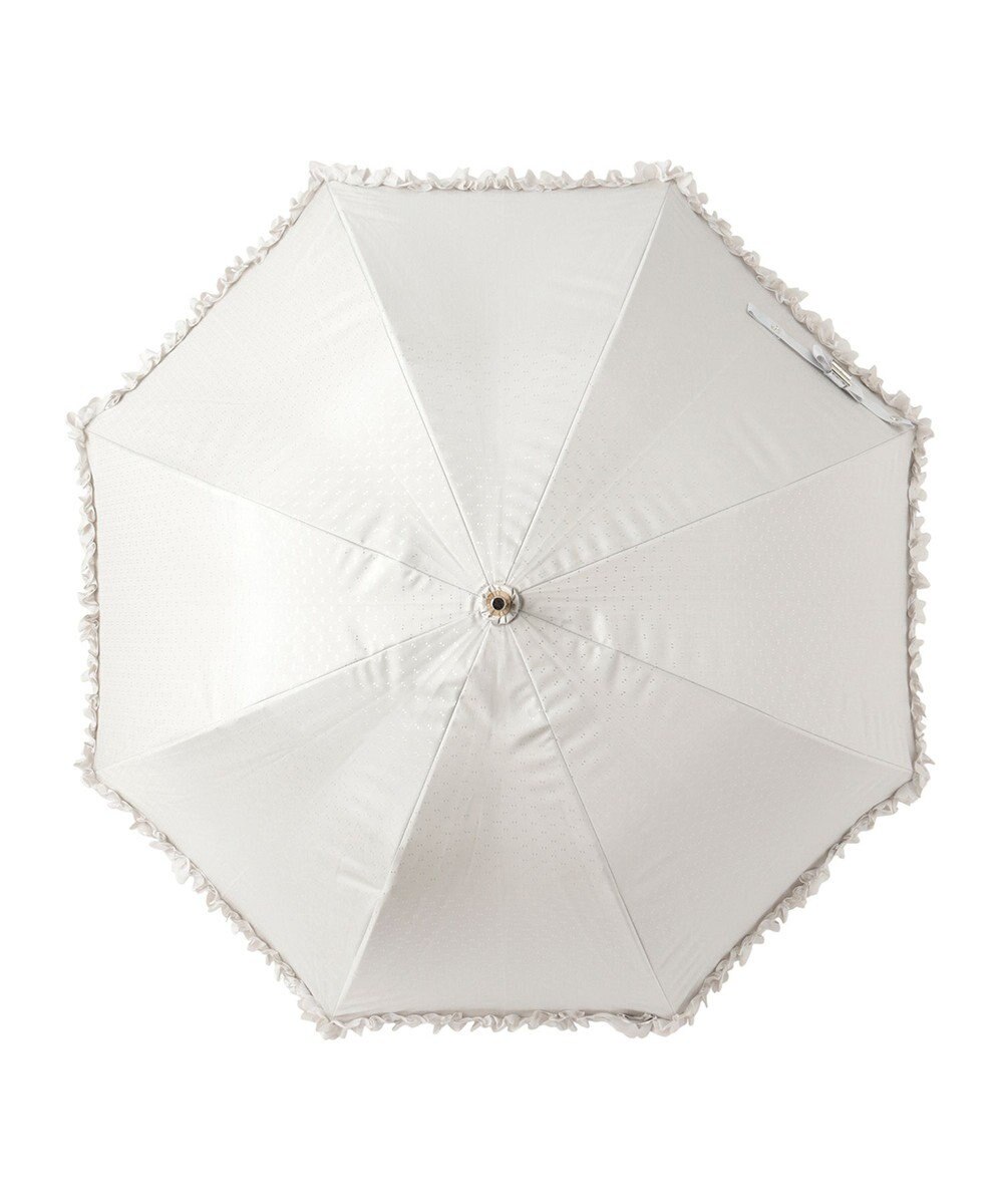 MOONBAT ランバン オン ブルー 晴雨兼用日傘 長傘 ドビー×フリル 遮光 遮熱 UV 