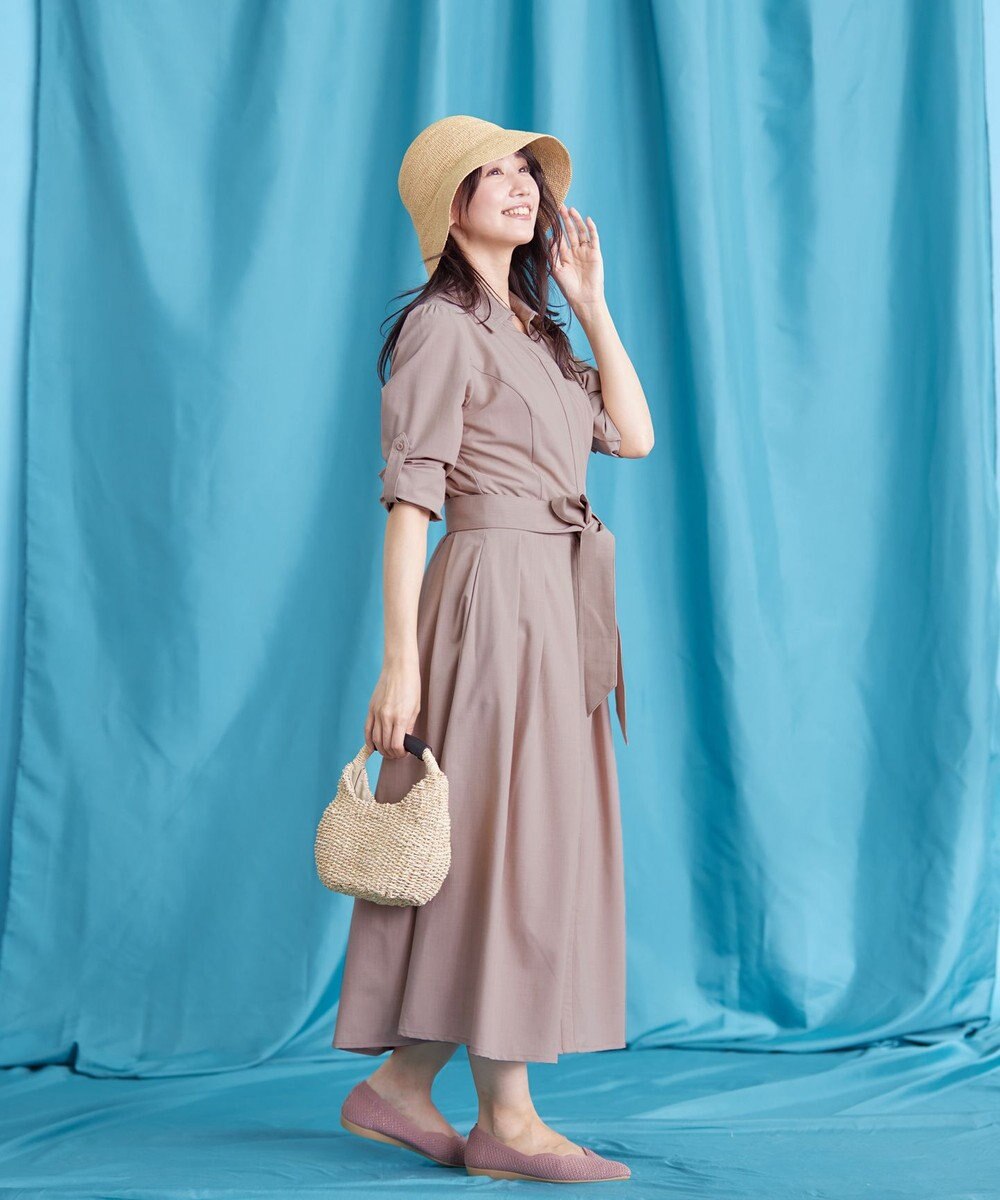 Tiaclasse 【洗える】シャツワンピース 